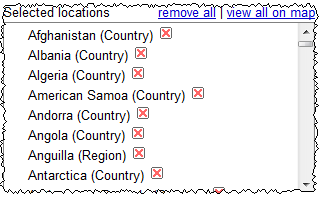 adwords country selection